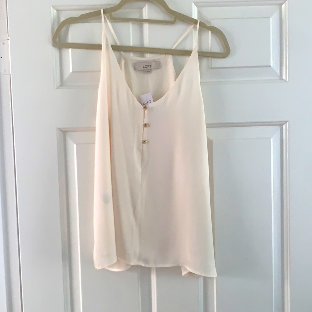 Cheffon tank w gold buttons